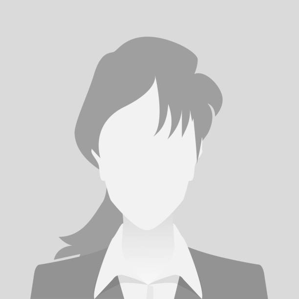 Person gray photo placeholder woman in costume on gray background